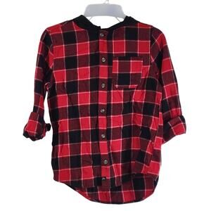 Art Class Boys Hooded Plaid Shirt, Red/Black, Size M(8), NWT
